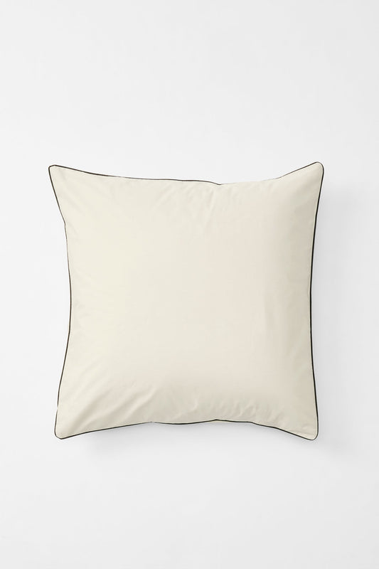 Product Image - Euro Pillowcase Pair in Contrast Edge - Canvas and Cinder