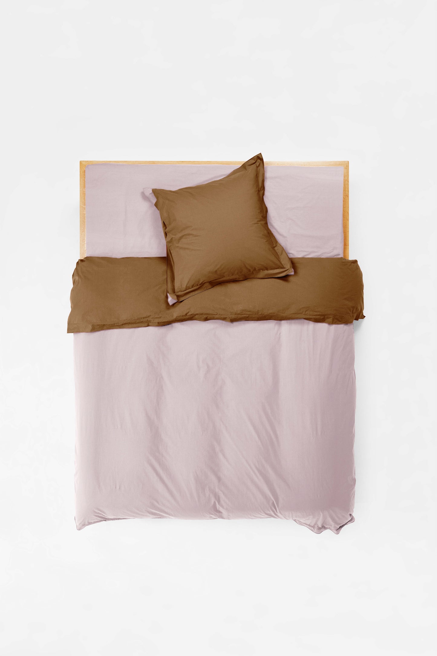 Euro Pillowcase Pair in Bi Colour - Lilac and Carob