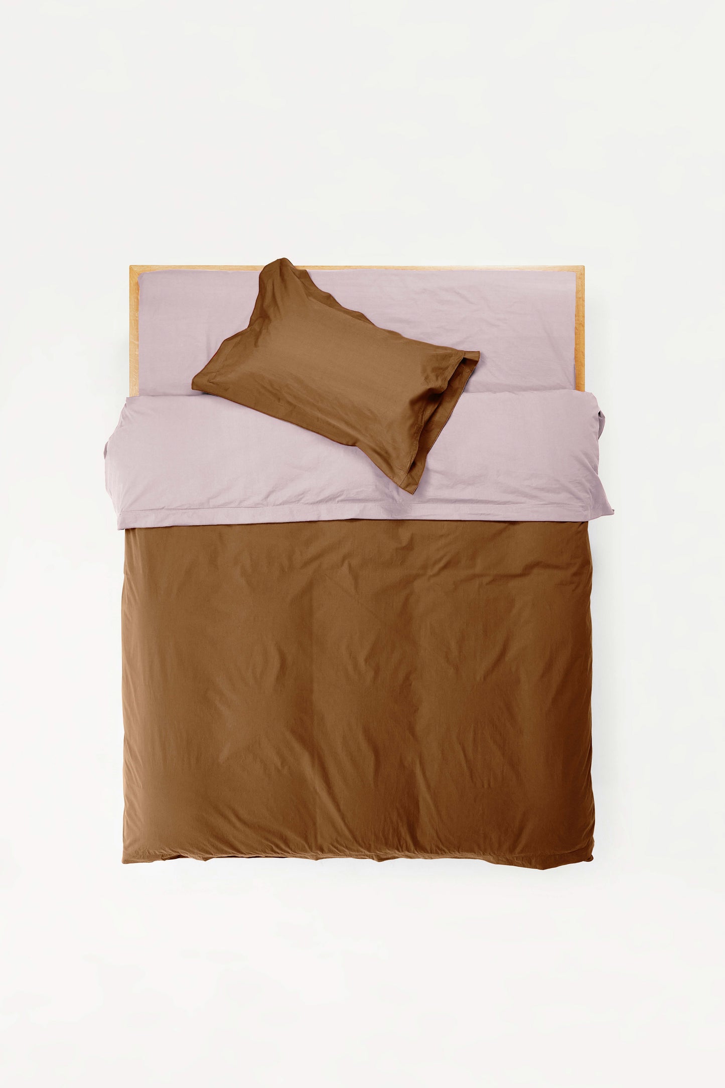 Pillowcase Pair in Bi Colour - Lilac and Carob