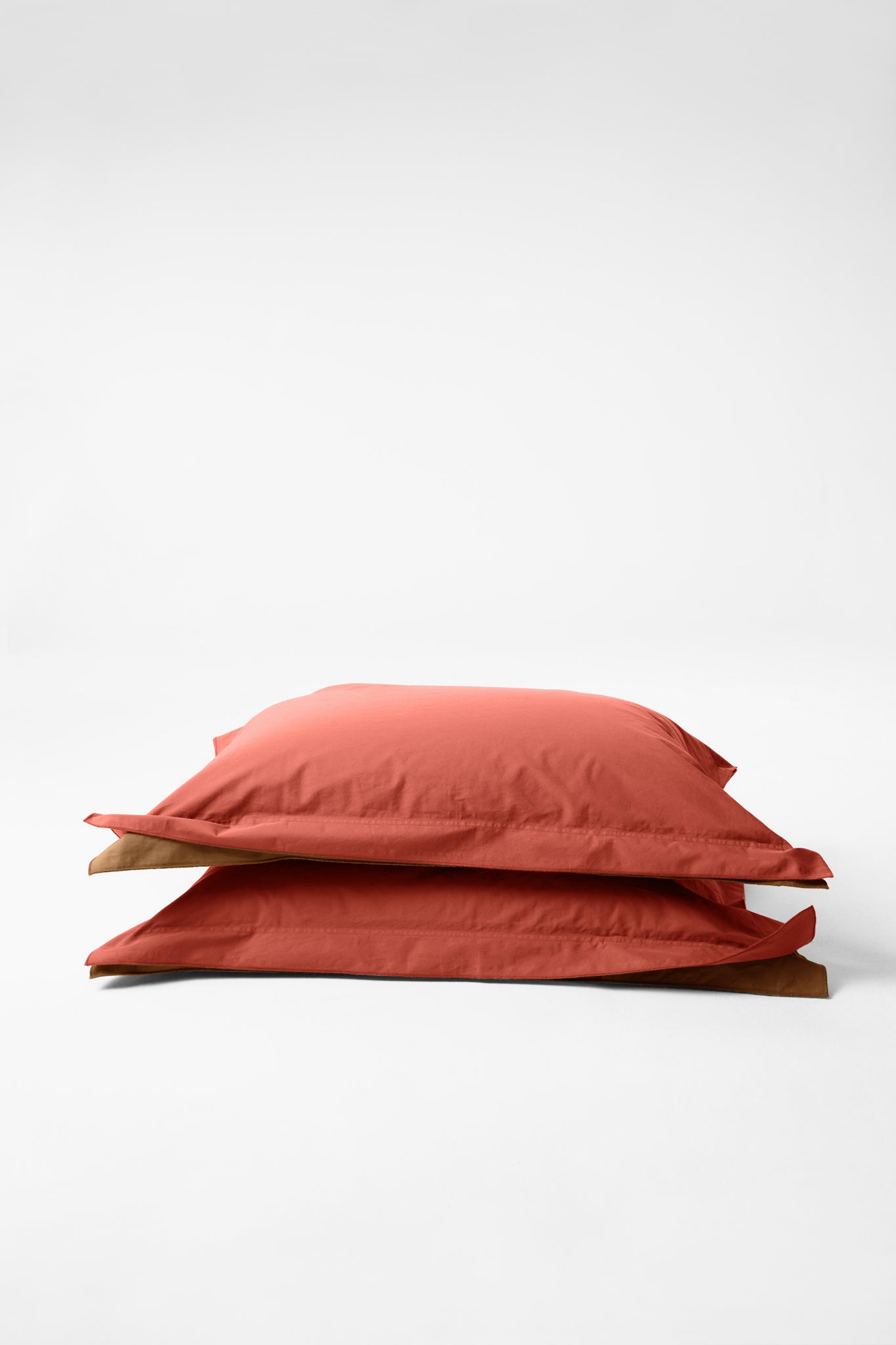 Pillowcase Pair in Bi Colour - Carob and Ochre Red