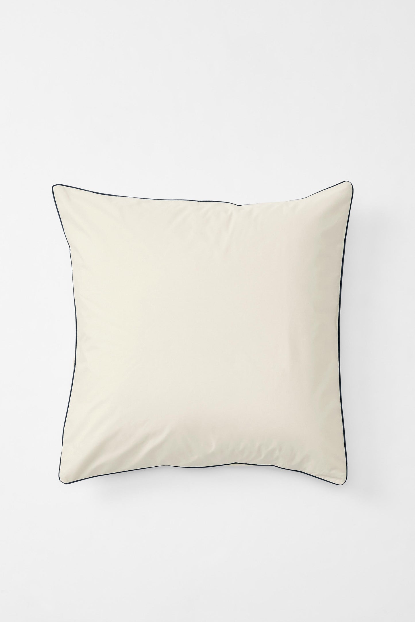 Euro Pillowcase Pair in Contrast Edge, Canvas with Navy