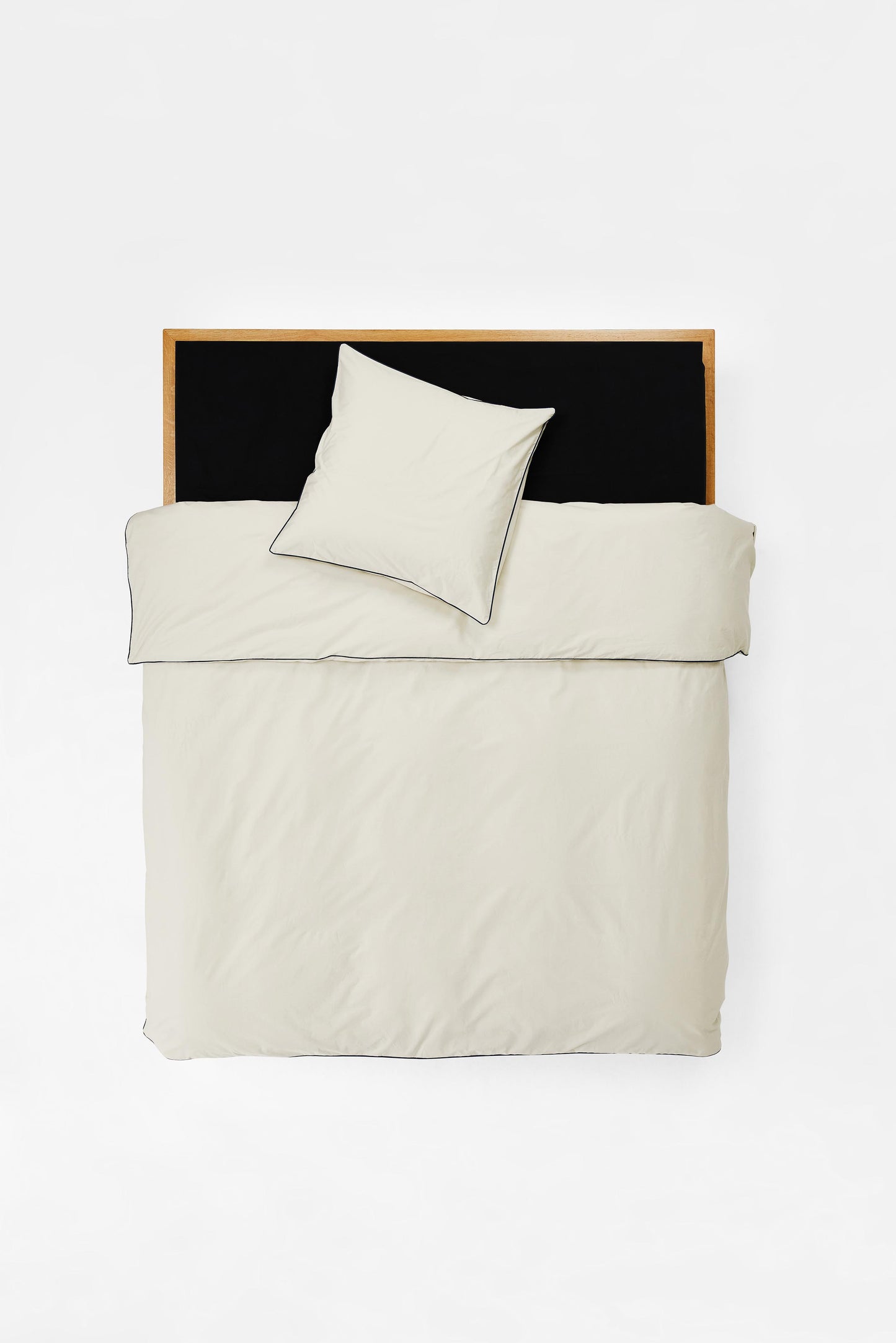 Euro Pillowcase Pair in Contrast Edge, Canvas with Navy