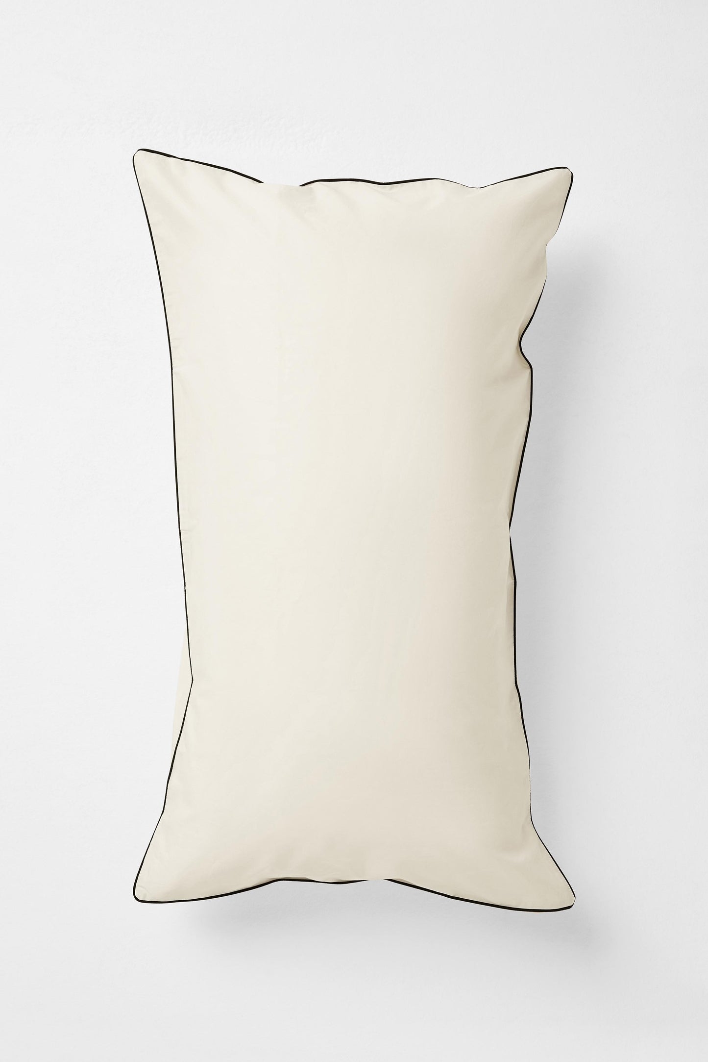 King Pillowcase Pair in Contrast Edge, Canvas with Cinder
