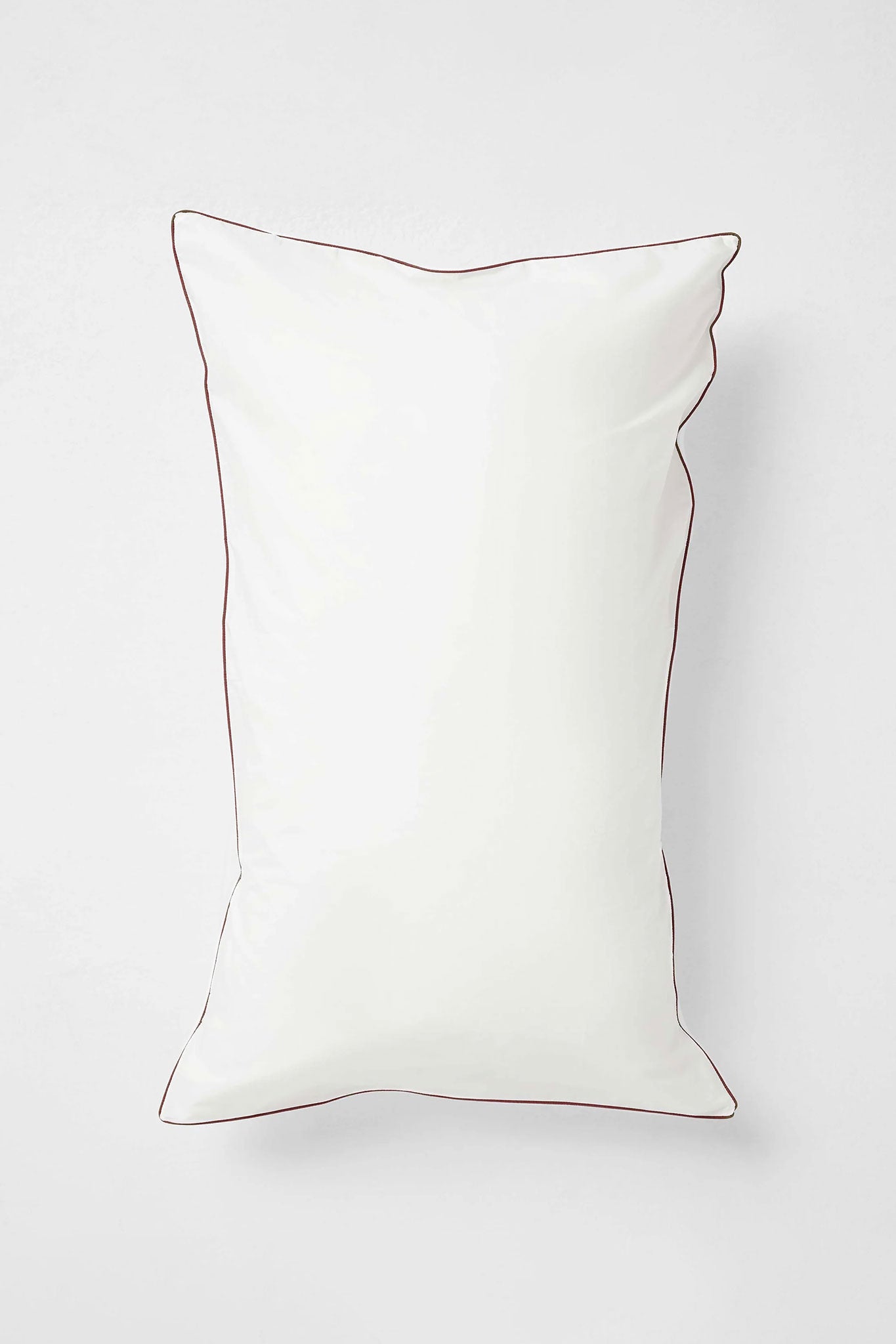King Pillowcase Pair in Contrast Edge, Prism Sateen with Eggplant