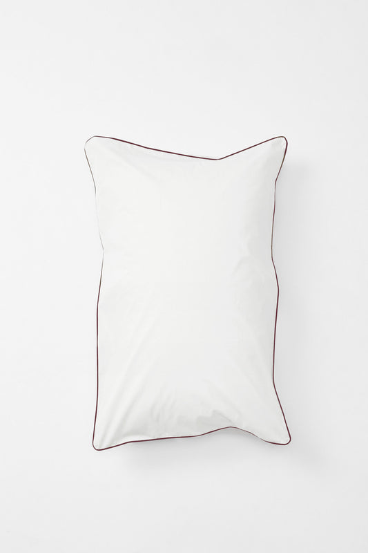 Product Image - Pillowcase Pair in Contrast Edge, Prism Sateen with Eggplant