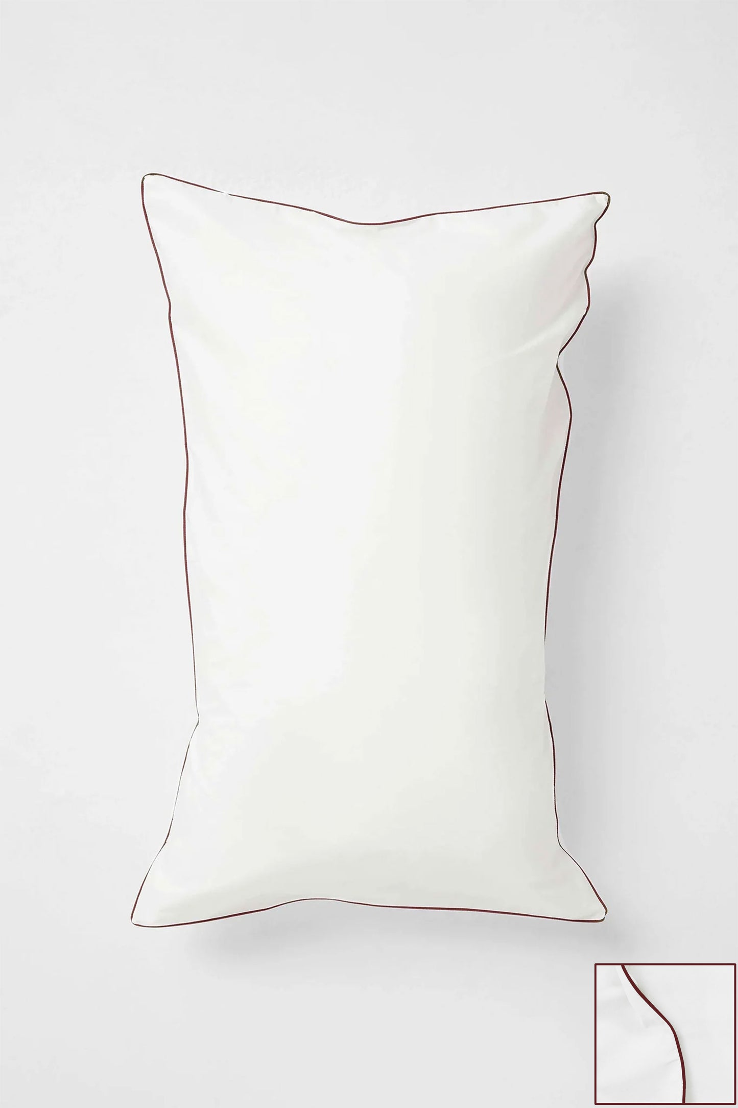 King Pillowcase Pair in Contrast Edge, Prism Sateen with Eggplant