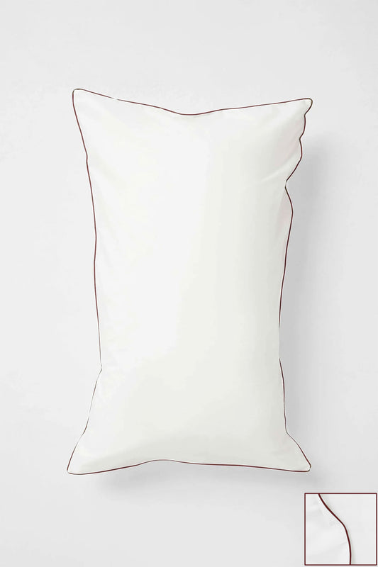 Product Image - King Pillowcase Pair in Contrast Edge, Prism Sateen with Eggplant