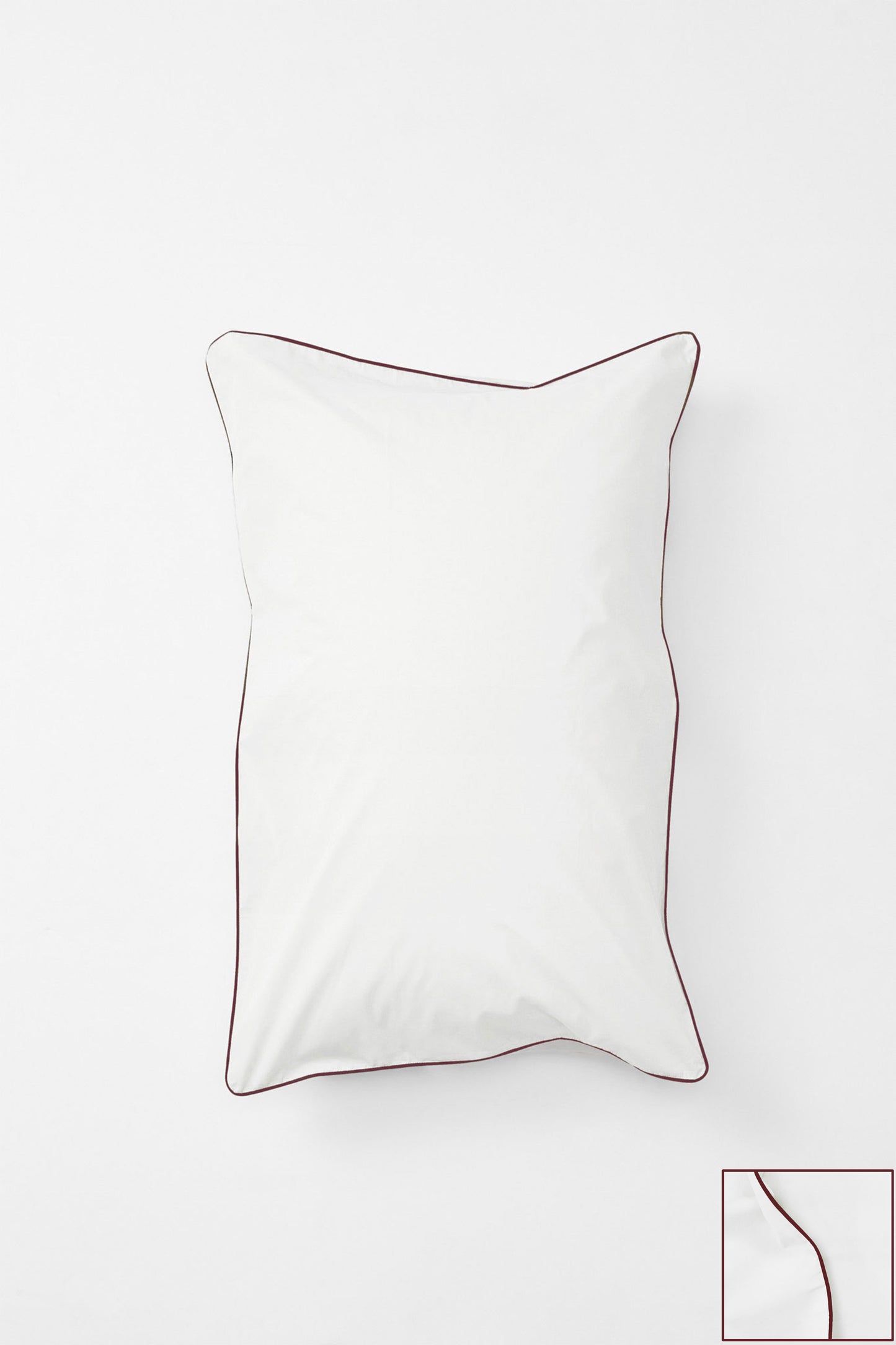 Pillowcase Pair in Contrast Edge, Prism Sateen with Eggplant