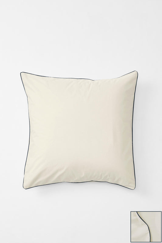 Product Image - Contrast Edge, Canvas with Navy - Euro Pillowcase Pair