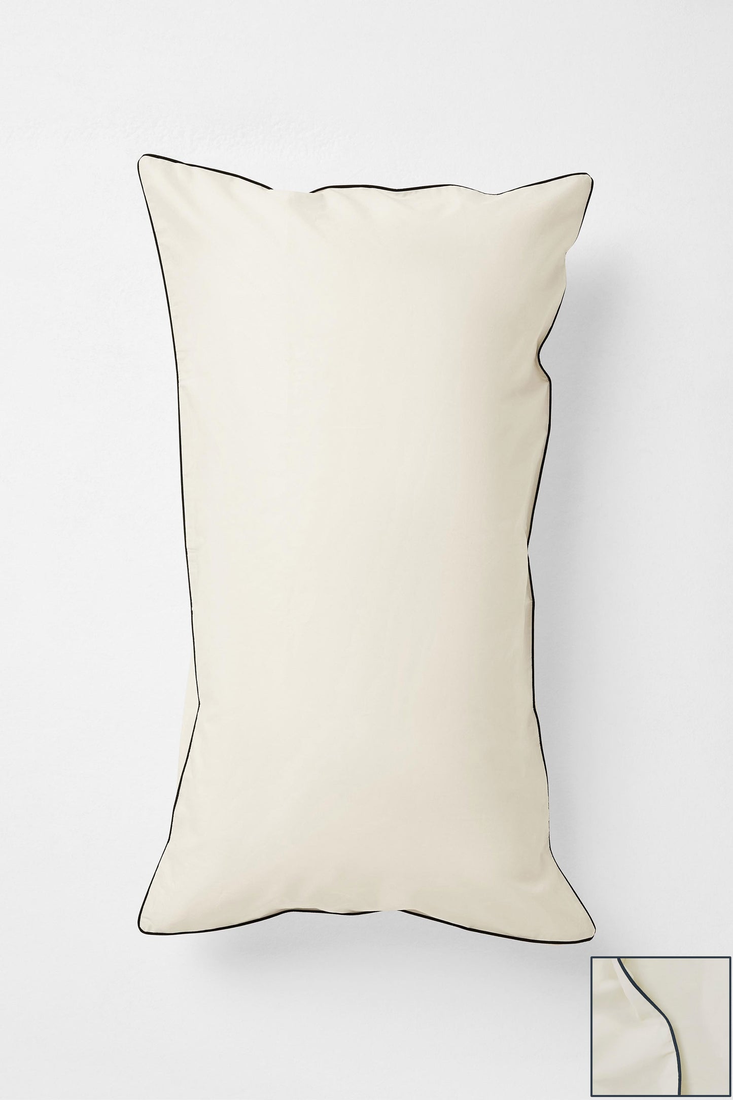 Contrast Edge, Canvas with Navy - King Pillowcase Pair