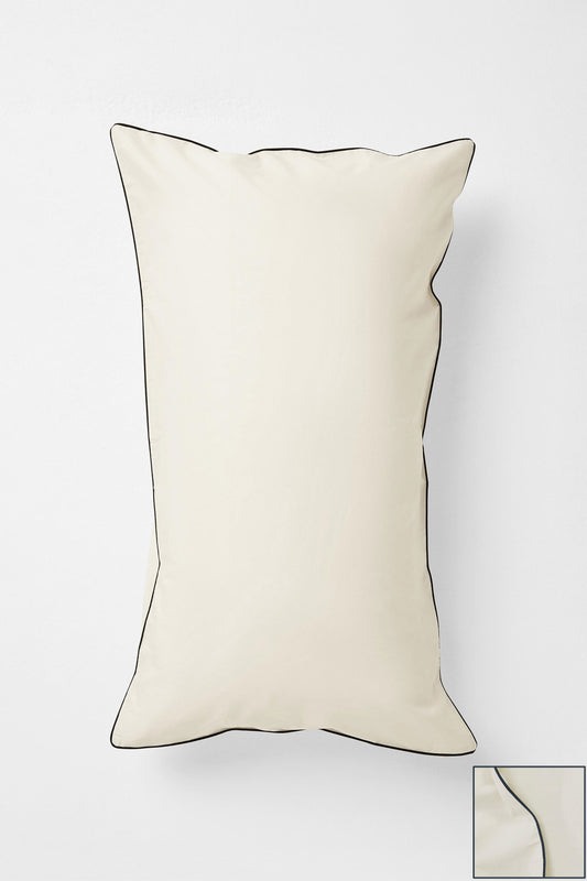 Product Image - Contrast Edge, Canvas with Navy - King Pillowcase Pair