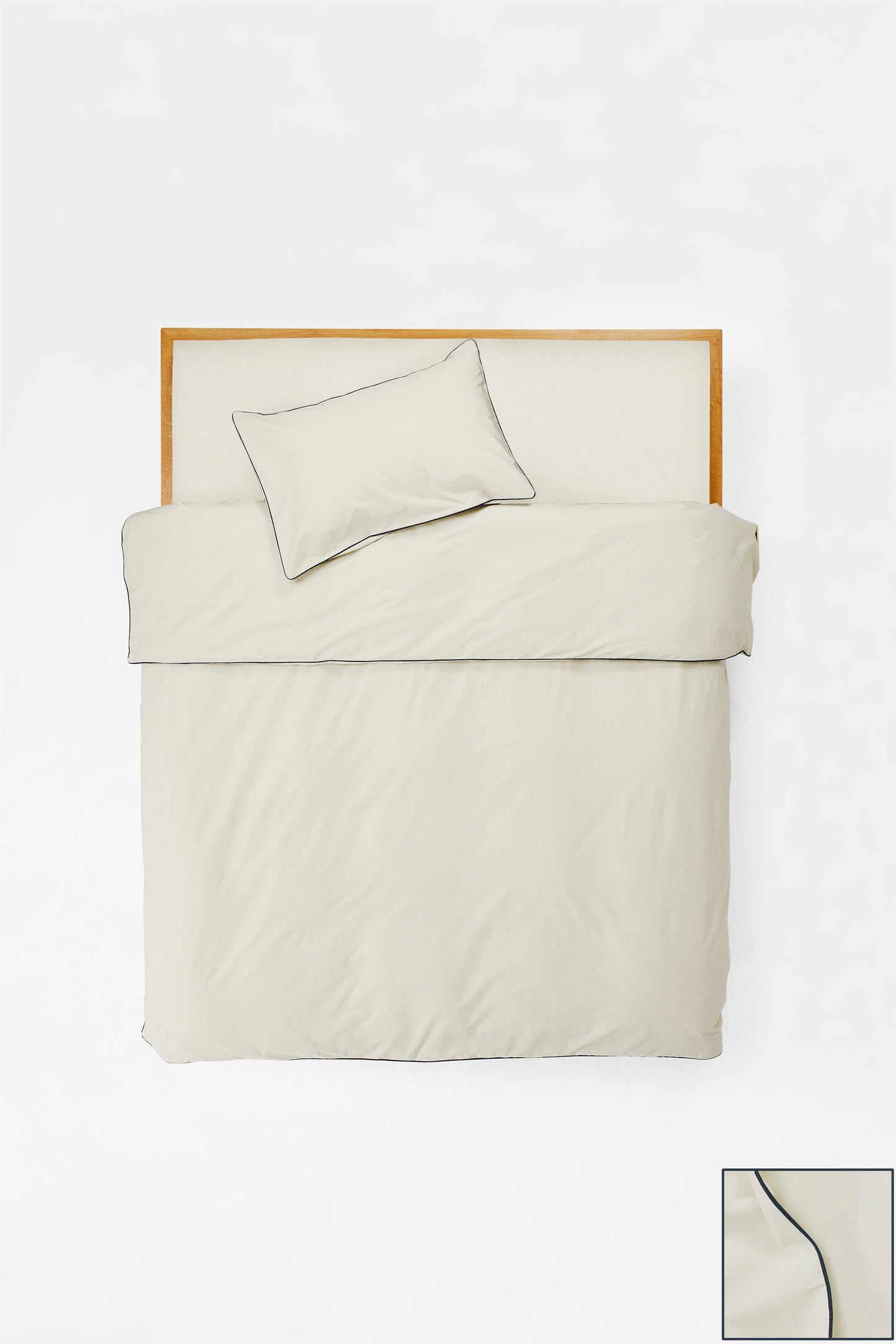 King Set in Contrast Edge, Canvas with Navy