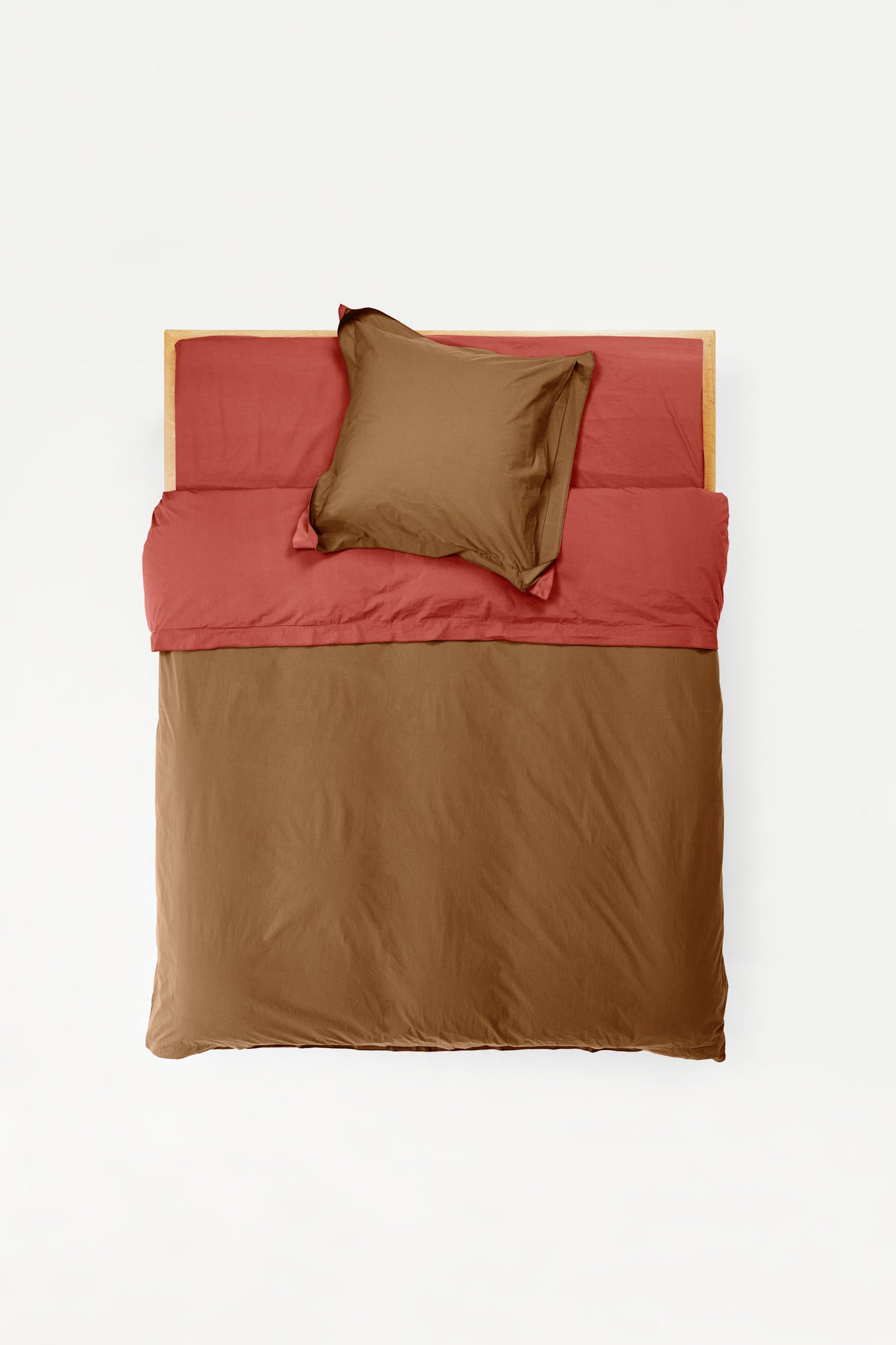 Duvet Cover in BI COLOUR Carob and Ochre Red